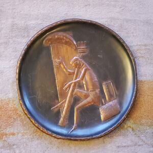1960's Copper Relief Art Plate Hanging